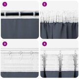  Zavjese za blackout s prstenovima 2 pcs Antracit 260 x 140 cm | Eponuda.ba