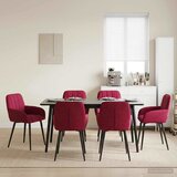  Trpezarijske stolice 6 pcs Baršun Vinska crvena 57 x 50 x 85 cm | shoptok.hr