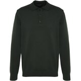 Trendyol Men's Dark Green Regular Fit Polo Neck Limited Edition Basic Knitwear Sweater. | shoptok.hr