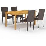  5-dijelni vrtni blagovaonski set smeđi | shoptok.hr