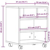 vidaXL Stojalo za tiskalnik s kolesi dimljeni hrast 41x32x48 cm | Shoptok.si
