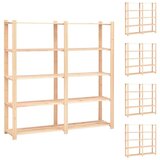 vidaXL stalci za pohranu 5 razina 5 kom 170x38x170 cm borovina 500 kg | shoptok.hr