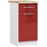 AKORD Oliwia Kuhinjska Spodnja Omarica, 1 Predal In Delovni Pult, Bela/Rdeča V Visokem Sijaju, (5000333184) | Shoptok.si