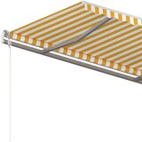 vidaXL Tenda na ručno uvlačenje sa stupovima 3 x 2 5 m žuto-bijela | shoptok.hr