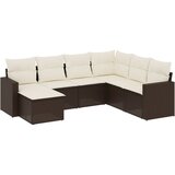  7-dijelni set vrtnih sofa od poliratana s jastucima smeđi | shoptok.hr