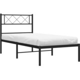 Metalni okvir za krevet s uzglavljem crni 80x200 cm | shoptok.hr