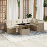 vidaXL 9-dijelni set vrtnih sofa s jastucima bež od poliratana | shoptok.hr