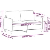  Dvosjed svjetlosivi 120 cm baršunasti | shoptok.hr
