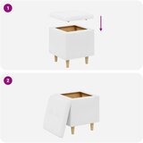  Otoman za pohranu Bijeli 40 x 40 x 45 cm Umjetna koža | Eponuda.com