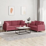  2-dijelni set sofa s jastucima crvena boja vina od tkanine | shoptok.hr