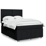 vidaXL Box spring postelja z vzmetnico črna 160x200 cm blago | Shoptok.si