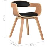  Jedilni stol 4 kosi črn ukrivljen les in umetno usnje, (20944568) | Shoptok.si