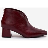 Boto Eco Leather Women's Ankle Boots Heeled Bordeaux Rylina | Shoptok.si