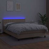  Box spring postelja z vzmetnico LED kapučino 140x200 cm, (20893548) | Shoptok.si