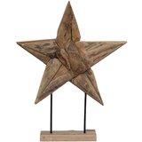 vidaXL Božićna zvijezda Smeđa 60 x 5 x 75 cm Čvrsto teak drvo | shoptok.hr