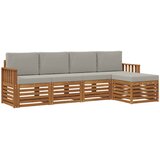  Set vanjskih sofa 5 kom. Prirodna i svjetlosiva Bijela 249 x 122,5 x 73 cm | shoptok.hr