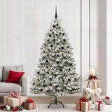 vidaXL Umestno božično drevo Zelena in Bela 210 cm PVC in kovina | Shoptok.si