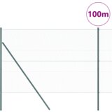 vidaXL heksagonalna ograja zelena 1.6x100 m jeklo, stebri za ograjo 13 kosov zelena Ø32 mm 210 cm pocinkano jeklo | Shoptok.si