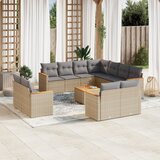 vidaXL 12-dijelni set vrtnih sofa s jastucima bež od poliratana | shoptok.hr