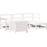  The Living Store Vrtna sedežna garnitura 5-delna bela trdna borovina - Vrtna Sedežna Garnitura, (21451820) | Shoptok.si