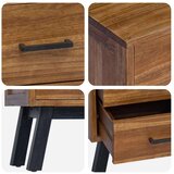  Nočna omarica Naravna 40 x 35 x 55 cm Trden tikov les, (5000107268) | Shoptok.si