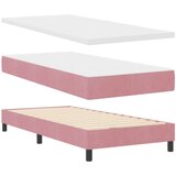 vidaXL Box Spring Postelja z Vzmetnico Roza 90x200 cm Žamet | Shoptok.si