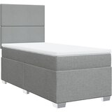  Okvir kreveta s oprugama i madrac svjetlosivi 90x200cm tkanina | shoptok.hr