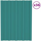 Krovni panel 36 pcs Zelena 60 x 45 cm Pocinčani čelik | shoptok.hr