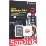 San Disk Mem. Kartica SDHC 128GB Extreme PRO 4K UHD V30 sa adapterom ZJ CN | ePonuda.com