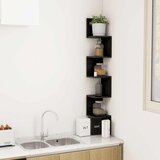  Zidne kutne police crne 20 x 20 x 127,5 cm konstruirano drvo | Eponuda.ba