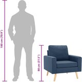  Fotelja od tkanine plava | shoptok.hr