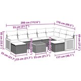  10-dijelni set vrtnih sofa s jastucima crni od poliratana | shoptok.hr