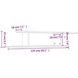  Zidna TV polica boja hrasta 125 x 18 x 23 cm konstruirano drvo | Eponuda.com