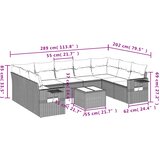  10-dijelni set vrtnih sofa od poliratana s jastucima sivi | shoptok.hr