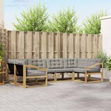  Set vanjskih sofa 6 kom. Bijela i svjetlosiva Smeđa 325 x 166,5 x 73 cm | Shoptok.si