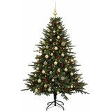  Umjetno božićno drvce s kuglicom 120 cm 150 LED lampica - Zelena 120 cm s LED žaruljama i zlatnim kuglicama | shoptok.hr