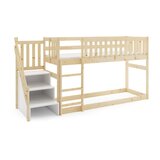 Molarem Home Drveni dječji povišeni krevet Antresola sa stepenicama - 200x90cm - svijetlo drvo | shoptok.hr