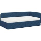  Kutni okvir kreveta s madracem Plava 90 x 190 cm tkanina | shoptok.hr