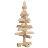 vidaXL Božićna drvca s stalakom Prirodna 60 cm Masivna borovina | shoptok.hr