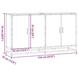  Komoda Siva Sonoma 134x35x76 cm Konstruirano drvo | shoptok.hr