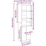 vidaXL Visoka komoda hrasta sonome 50x35x180 cm od konstruiranog drva | shoptok.hr