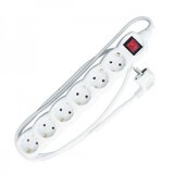 Elit Podaljšek 3 m / 6 vtičnic / s stikalom / beli / PVC / 1,5 mm2 | Shoptok.si