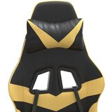  Gaming stol z oporo za noge črno in zlato umetno usnje, (20699108) | Shoptok.si
