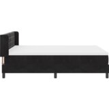 vidaXL Krevet s podnicom i madracem Crna 160x200 cm Baršun | shoptok.hr
