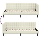vidaXL Kutni okvir kreveta s uzglavljem Krema 100 x 200 cm Baršun | shoptok.hr