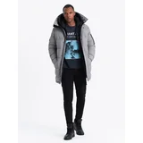 Ombre Outdoor long men's parka jacket - gray