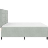  Kutna Prolazna Krevet sa Madracem Svjetlosiva 200x200 cm Baršun | shoptok.hr
