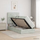  s madracem i skladištem Svjetlosiva 90 x 200 cm Baršun | shoptok.hr