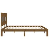  Okvir kreveta s uzglavljem boja meda 200x200cm od masivnog drva | shoptok.hr