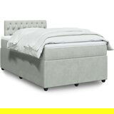 vidaXL Box spring postelja z vzmetnico svetlo siva 120x190 cm žamet | Shoptok.si